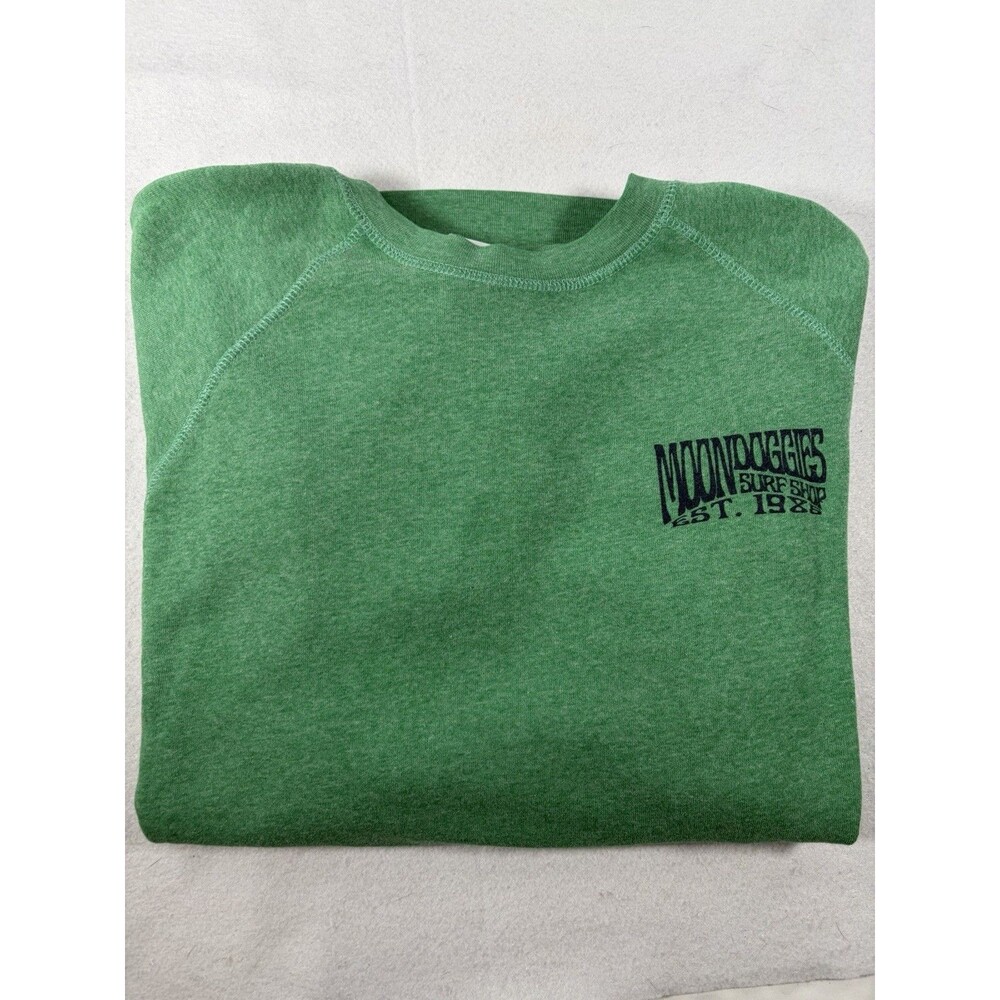 Moondoggies Crewneck Sweater Adult XL Logo Soft Green Long Sleeve Pismo Beach
